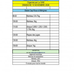 Meeting disque-marteau – 15/11/26